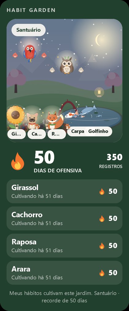Cartão de compartilhar com o jardim e 50 dias de ofensiva